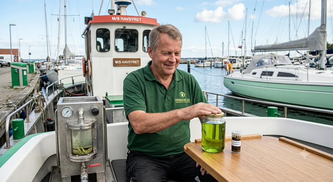 Mobil tankrensnings-anlæg på havne-bro — RenDiesel